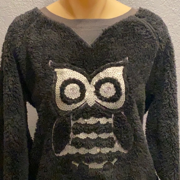 KENSIE - NWT - fuzzy owl sweater w sequins - M - Picture 16 of 16